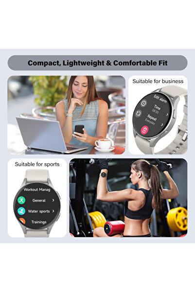 Smart Vibe WiX™FiT - Έξυπνο ρολόι AMOLED με Bluetooth Κλήσεις, GPS Track, 24/7 Fitness Tracker, Καρδιακές καρδιακές παλμοί/Ύπνος/SpO2, Γκρι