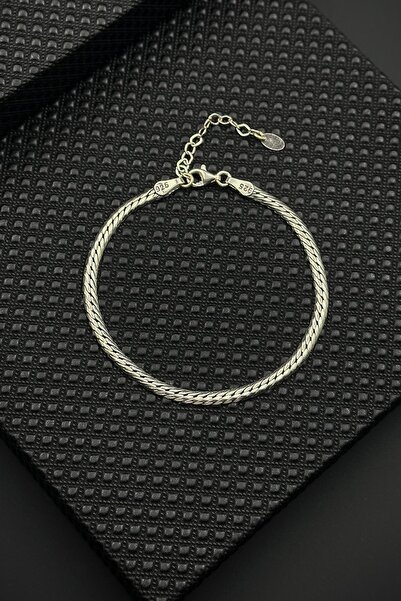 FRNCH 925 Ayar Gümüş italyan Model Gümüş Renk Erkek Bileklik FRJ12630-3630-A