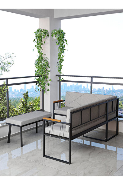 Mygusi Src Balkon, Bahçe, Cafe, Köşe Takımı - Gri