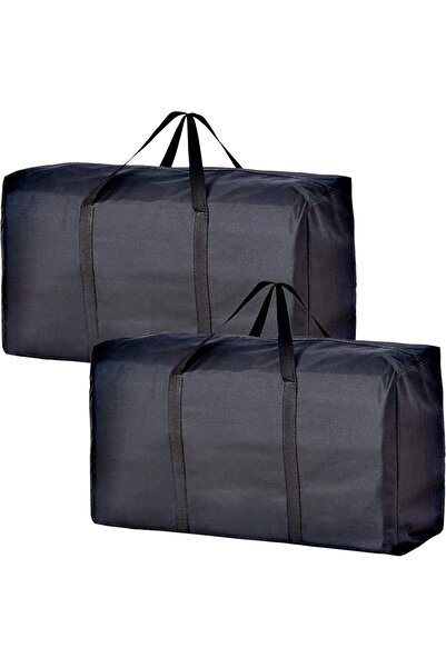 OEM Set de 2 genți de depozitare extra mari, impermeabile, negre, 80x45x25cm