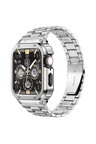 O Ozone سوار ساعة من الفولاذ المقاوم للصدأ مع حافظة لساعة Apple Watch Series ...