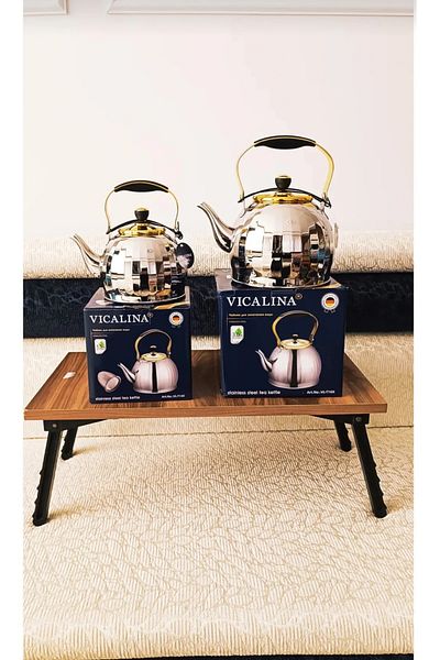 Vera Hediye Teapot Set 3 +2 Liters German Brand Stainless Steel Teapot & Stove Top Heater Imported