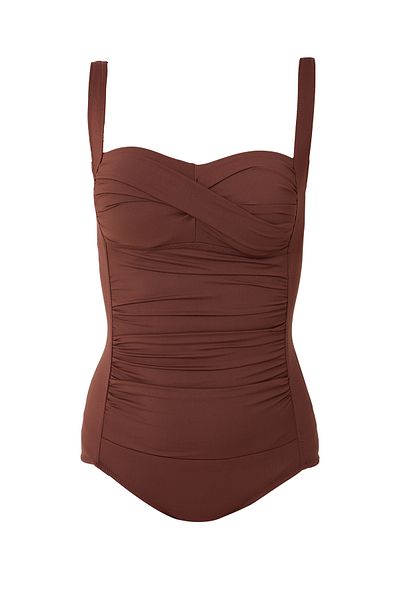 Paragon Set of 2 Gathered Draped Swimsuit Pareo with Breast Pad, Adjustable Strap, Stylish and Slimming Effect