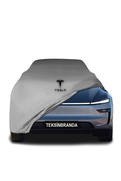 ULTRASHOP Tesla Model Y Juniper (2025 -) Car Tarpaulin Gray Fabric Combed Cotton Dustproof Auto Garage Tarpaulin