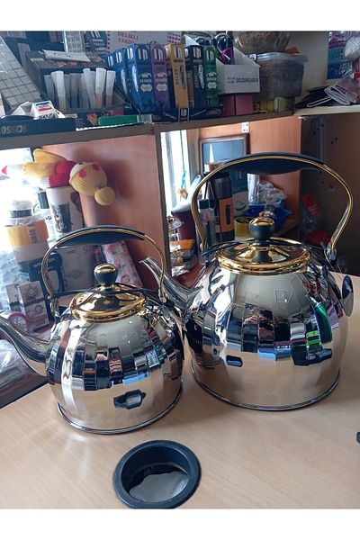 Vera Hediye Teapot Set 3 +2 Liters German Brand Stainless Steel Teapot & Stove Top Heater Imported