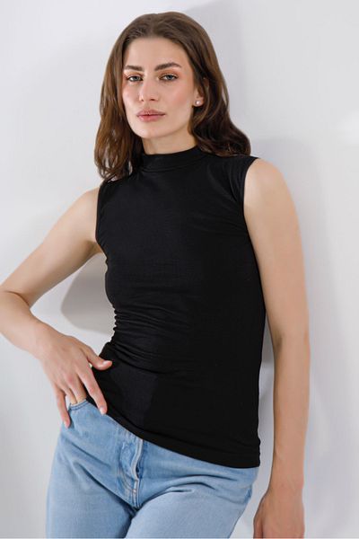 Şenay Women's Lycra Zero Sleeve Fisherman's Collar 4-Pack Economic Package