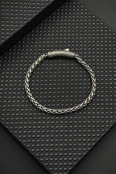 FRNCH 925 Ayar Gümüş italyan Model Gümüş Renk Erkek Bileklik FRJ12631-3631-A