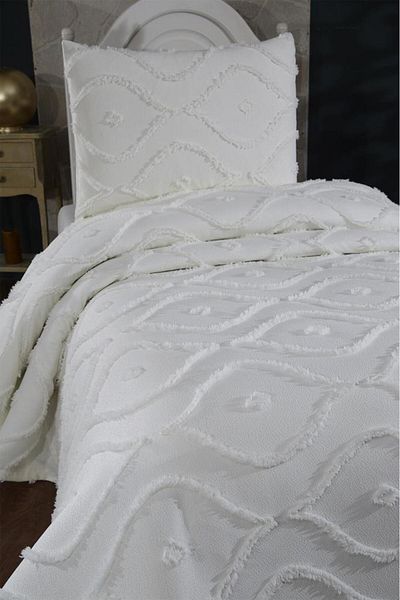 Çeyiz Diyarı Dowry Land Pirot 2 Piece Single Pique Set Cream
