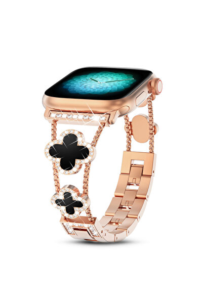 O Ozone سوار ساعة معدني لساعة أبل 40 مم 41 مم 38 مم، تصميم أنيق على شكل نبات ...