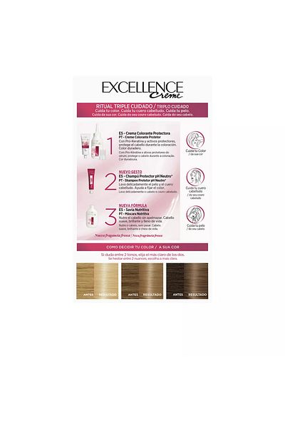 L'Oreal Paris Vopsea de par imbogatita cu Pro-Keratina, EXCELLENCE, 9 rubio claro claro, 1 buc