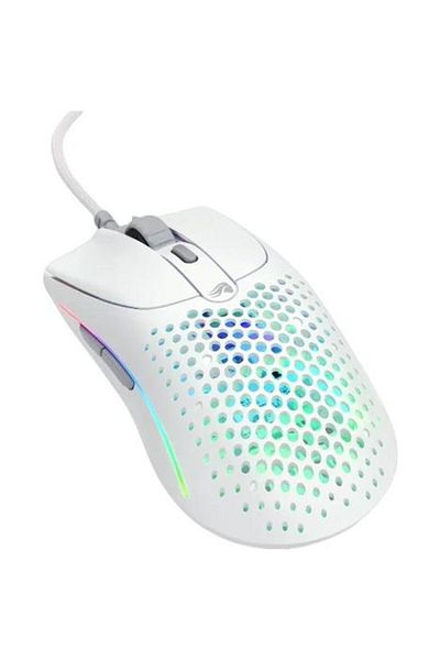 Glorious Mouse Gaming Model O 2 PRO, iluminare RGB, Cu fir, 26000 dpi (Alb)
