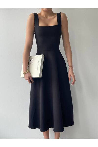 EtikaOnline Calliope Kare Yaka Midi Boy Elbise