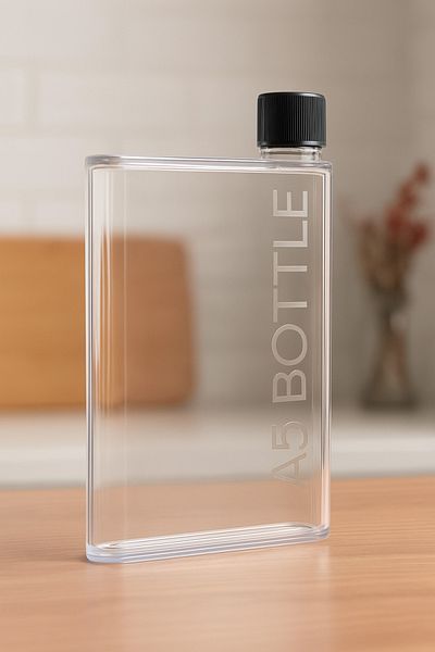 Pazar Kapısı A5 Transparent Flat Flask Water Bottle Slim Water Bottle