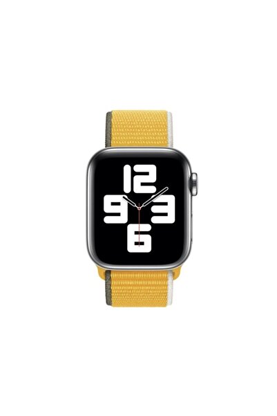 Bibilel Apple Watch Band, 38-40-41mm, Textile, Yellow with Multicolored Edges