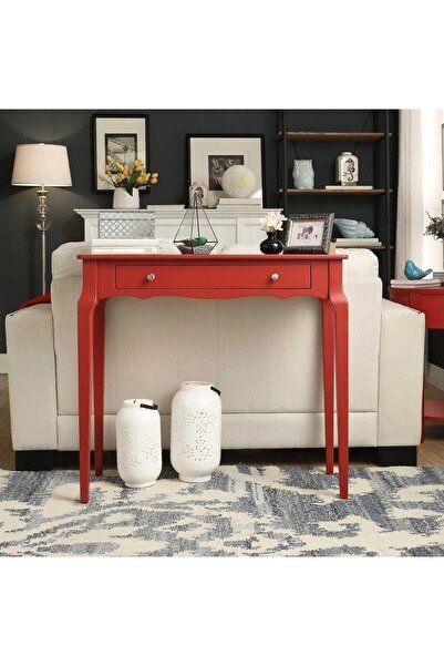 Wooding Mobilya 100 Cm Çekmeceli Masif Kırmızı Lake Bonamy Dresuar