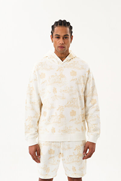 SPORTEMPT Hanorac pentru bărbați supradimensionat cu imprimeu grafic detaliat...