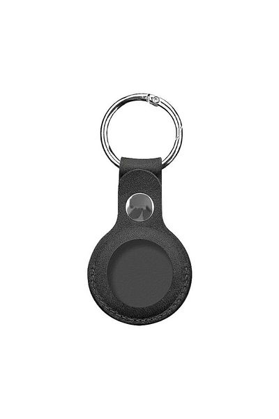 SOHO Breloc protectie din piele naturala compatibil cu Apple AirTag, Negru