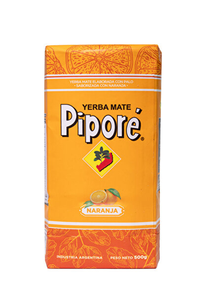 PİPORE شاي يربا ماتي بالبرتقال، عبوة 500 غرام، شاي نارانجا العضوي الساخن والبارد، طاقة معززة للقوة، 500 غرام