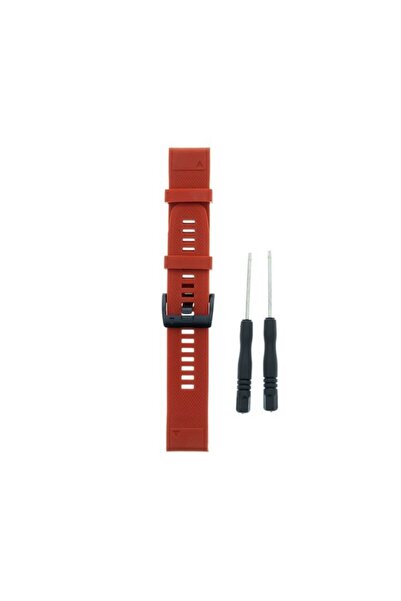 Bibilel Silicone Strap Compatible with Garmin Fenix 3/5X/3HR/5X PLUS/6X/6X PRO/7X, Red