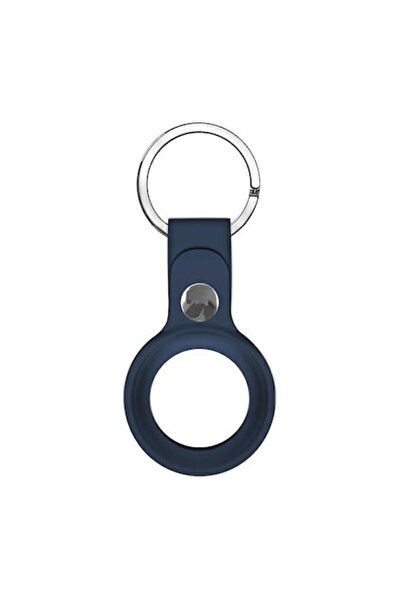 SOHO Silicone protective keychain compatible with Apple AirTag, Navy Blue