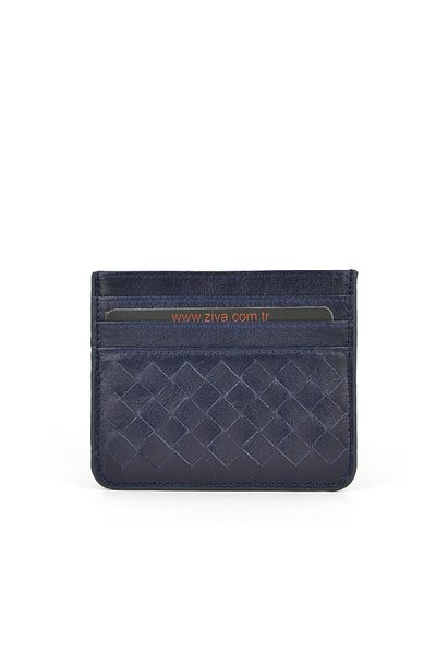 Ziya , Unisex Genuine Leather Card Holder 1539852Z06 Navy Blue