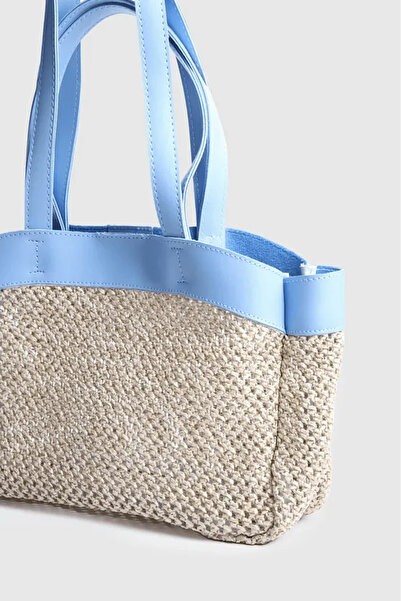 Novamiy حقيبة يد نسائية من القش المستوردة عالية الجودة بعرض: 35 سم وطول: 21 سم