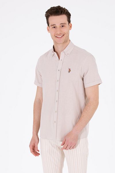 U.S. Polo Assn. Cămașă de bumbac cu maneci scurte