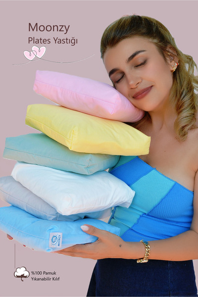 moonzy - minimalist & cozy Multi-Purpose Washable Pilates and Support Pillow with Cover – 100% Cotton Plate Pillow