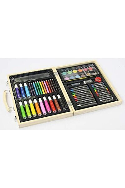 Toybox مجموعة فنية متكاملة في صندوق خشبي - 70 قطعة للتلوين والرسم