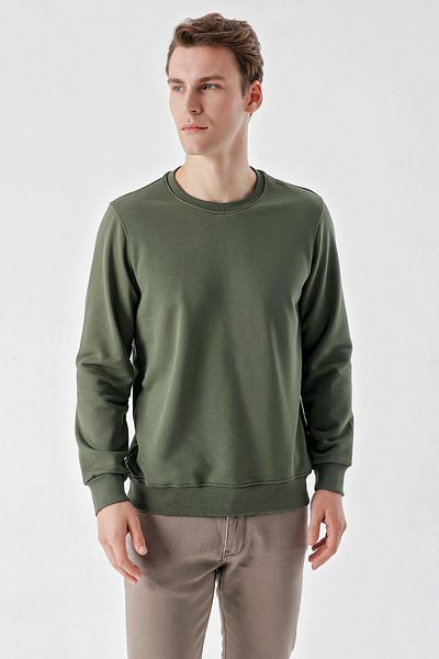 Morven Men's Green Basic Crew Neck Sweat-Shirt