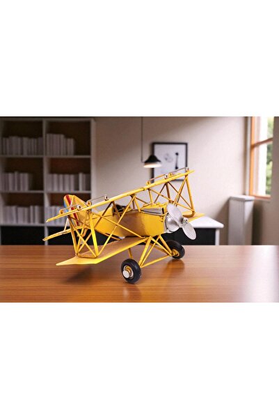 Kuzey Tacı Dekoratif Retro Metal Uçak Çift Kanatlı Nostalji Severlere Özel Vip