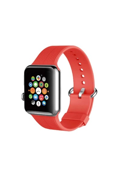 Bibilel Silicone Strap for Apple Watch, Compatible with 38/40 mm, Red