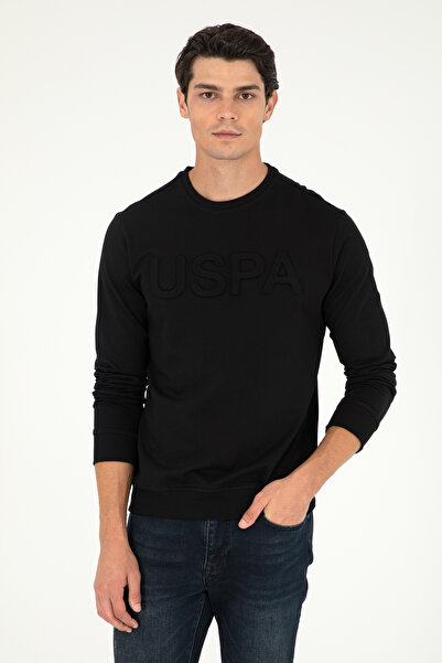 U.S. Polo Assn. Bluza Barbat Negru Cu Logo USPA Pe Piept