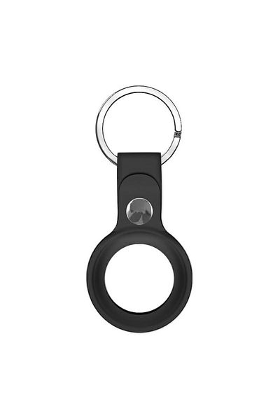 SOHO Silicone Protective Keychain Compatible with Apple AirTag, Black