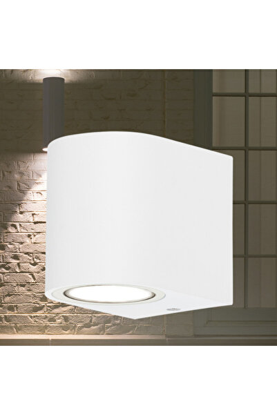 Braytron Aplică de perete pentru exterior, albă, 1 bec, GU10, protecție IP44,