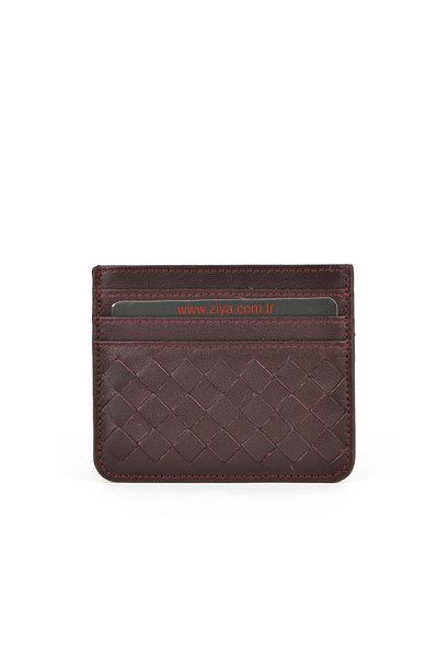 Ziya , Unisex Genuine Leather Card Holder 1539852Z06 Claret Red