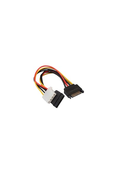 SOHO Cable 15 Pin SATA male to 4 Pin IDE female and SATA female, 18 cm, multicolor