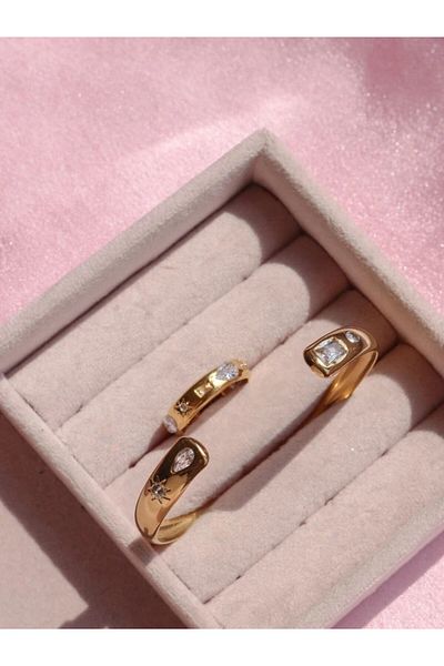 Reorah Collection Golden Sparkle Bracelet and Ring Set