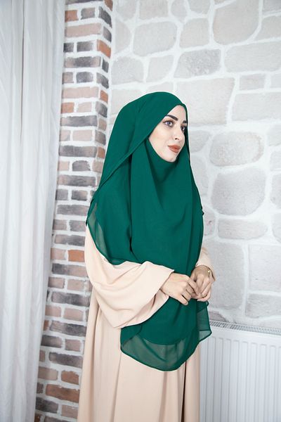 Mihrisina collection Shaded Souffle Hijab Khimar Hijab Practical Shawl 2 Layers