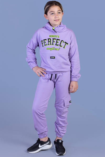 Toontoy Κοριτσίστικο Σετ Φόρμας με Κολάρο Καρό με τύπωμα