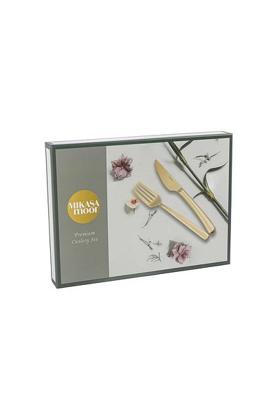 Mikasa Moor Dritto Gold 30 Piece Fork Spoon Knife Set