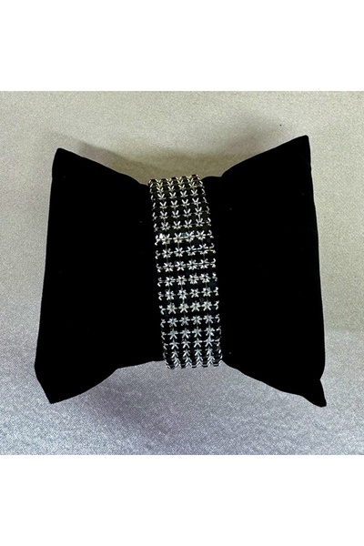 FashionForYou Bratara lata Noyr, cu pietre semipretioase, pentru femei, Negru