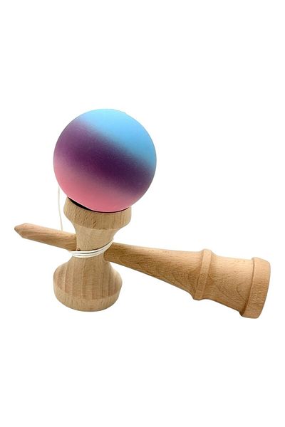 BaoBao Kendama cu bila colorata soft grip / lucioasa, din lemn echilibrat PRO-SOFT-X