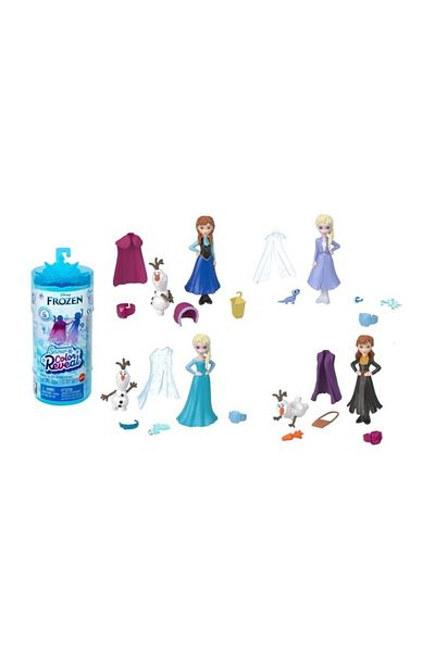mattel Colour Reveal Frozen Magic Snow Transformation figurine with 6 surprise accessories