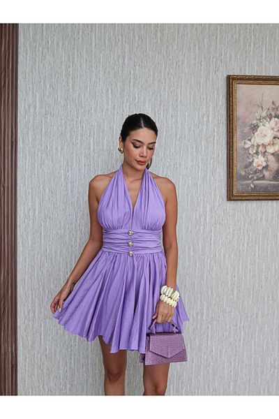 ESRAHELVACI Halter Mini Dress