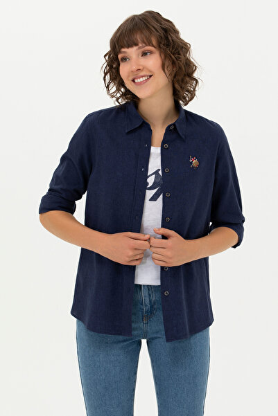 U.S. Polo Assn. Cămașă Regular fit din amestec de bumbac cu in