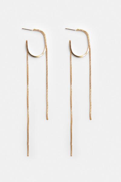 Pull & Bear 2'li Zincir Detaylı Küpe Seti