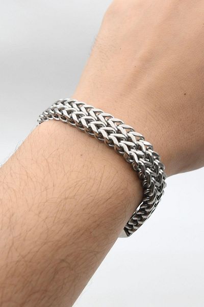 Prestige Thick Braided Stainless Steel Bracelet 12 mm 902113