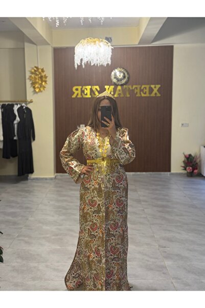 Xeftan zer Özel taş işlemeli desenli kaptan modelimiz