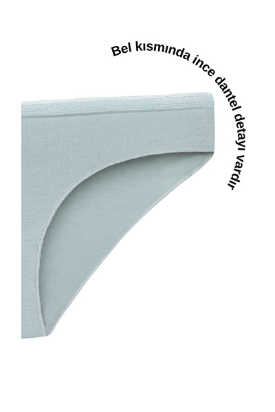 Ramior Set de 6 chiloți din bumbac pentru femei - alb și verde deschis, croiala confortabilă